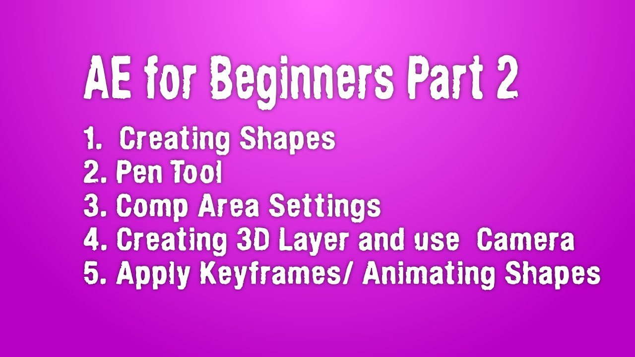 After Effects for Beginner Part 2 - YouTube