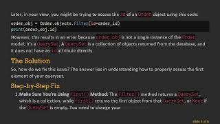 Resolving the AttributeError: Accessing the 'id' of a Django QuerySet