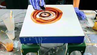 Sun Burst / Resin Dutch Pour / KS Resin Pigment Testing / Fluid Art / Florida Artist