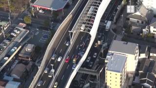阪神高速で車炎上