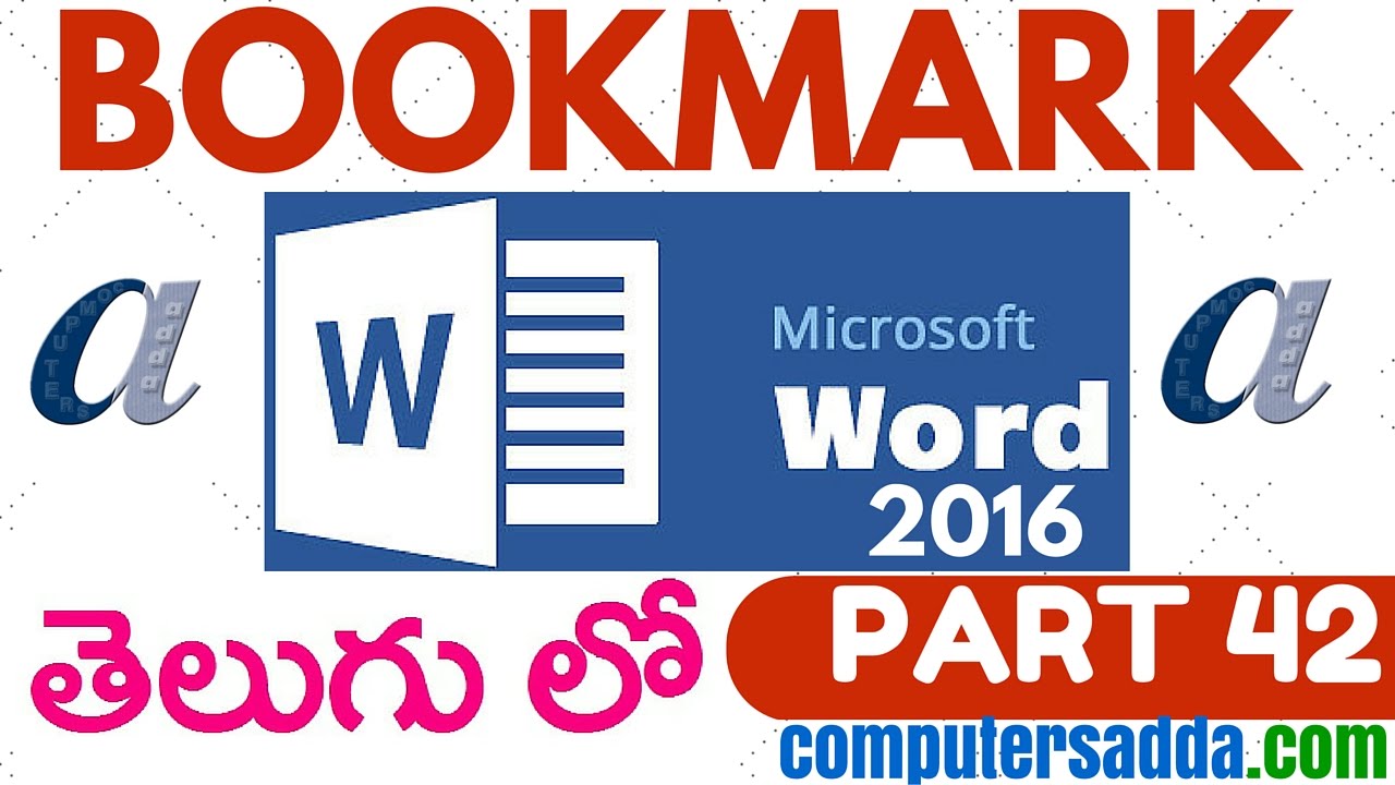 Ms-word 2016 in Telugu 42(Bookmark) (www.computersadda.com)