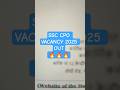 SSC CPO VACANCY 2025 OUT 🔥🔥🔥 #ssc #shorts #shortsfeed #viral #shortsvideo