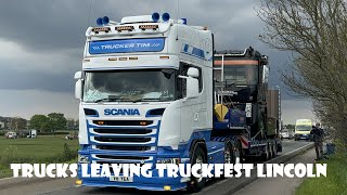 Trucks Leaving Truckfest Lincoln 2024 Open Pipes, Air Horns and V8 Action