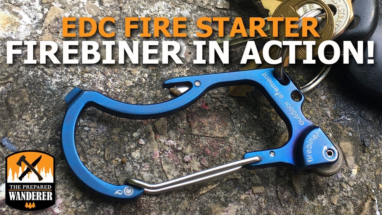 EDC Fire Starter Firebiner in Action! YouTube