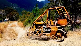 Rescued Vintage Cat D2 Bulldozer clearing a firebreak