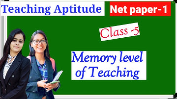 Memory levels of teaching...ugc net paper-1. .teaching Aptitude class..for all teaching exams