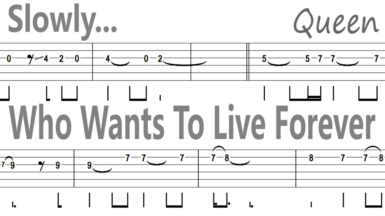 Queen Who Wants To Live Forever Guitar Solo Tab Backingtrack Youtube