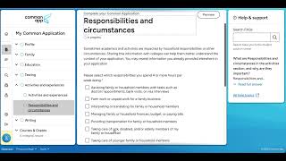 Common App 2026-2027 - Completing the Activities and Writing Sections