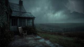 Quiet Countryside Cottage Above the Valley | Relaxing Rain and Distant Thunder for Deep Sleep screenshot 3