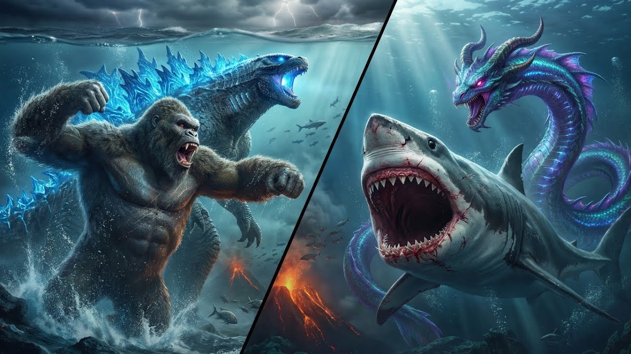 King Kong And Godzilla vs. Megalodon And Sea Dragon Leviathan: The Ultimate Ocean War