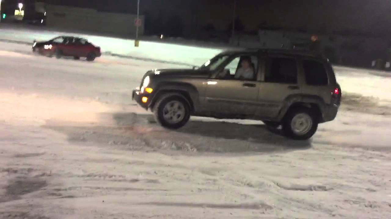 Jeep liberty 2wd in snow YouTube
