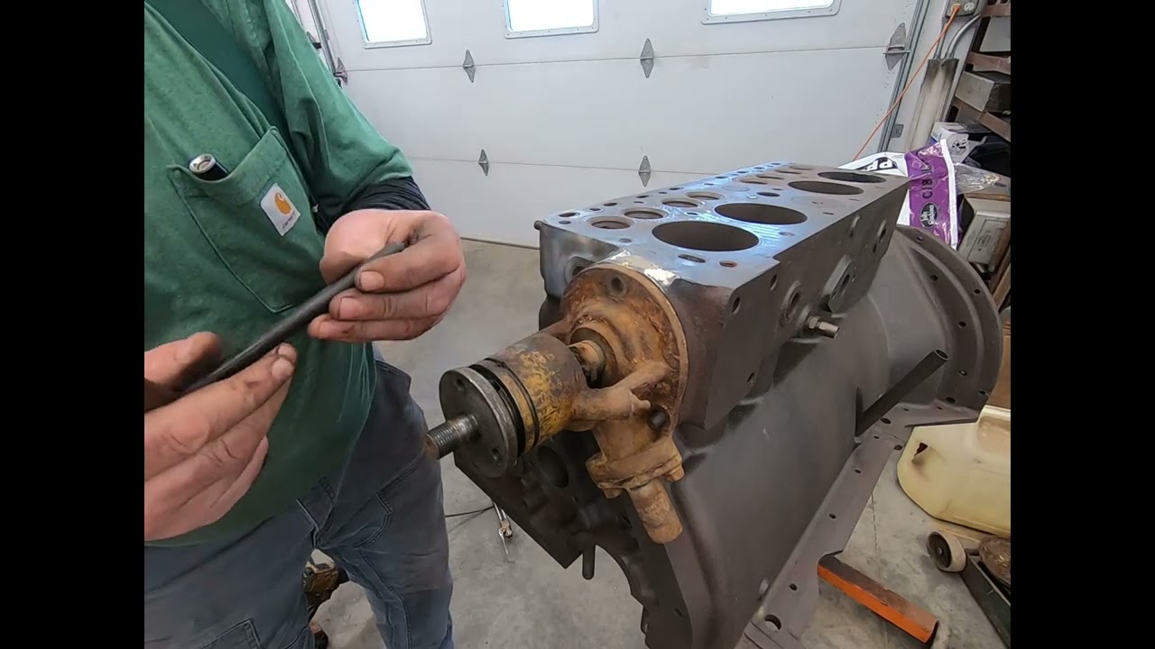 # 888 Caterpillar 10 rebuild Engine rebuild part 8 Repairing the water pump mount