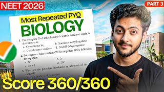 Most Repeated PYQ's of Biology for NEET 2026 | Important Questions Practice for NEET | Part 3
