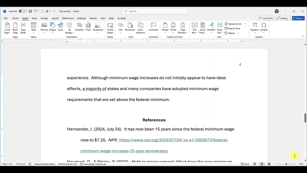 Add A Page Break to a References or Works Cited Page