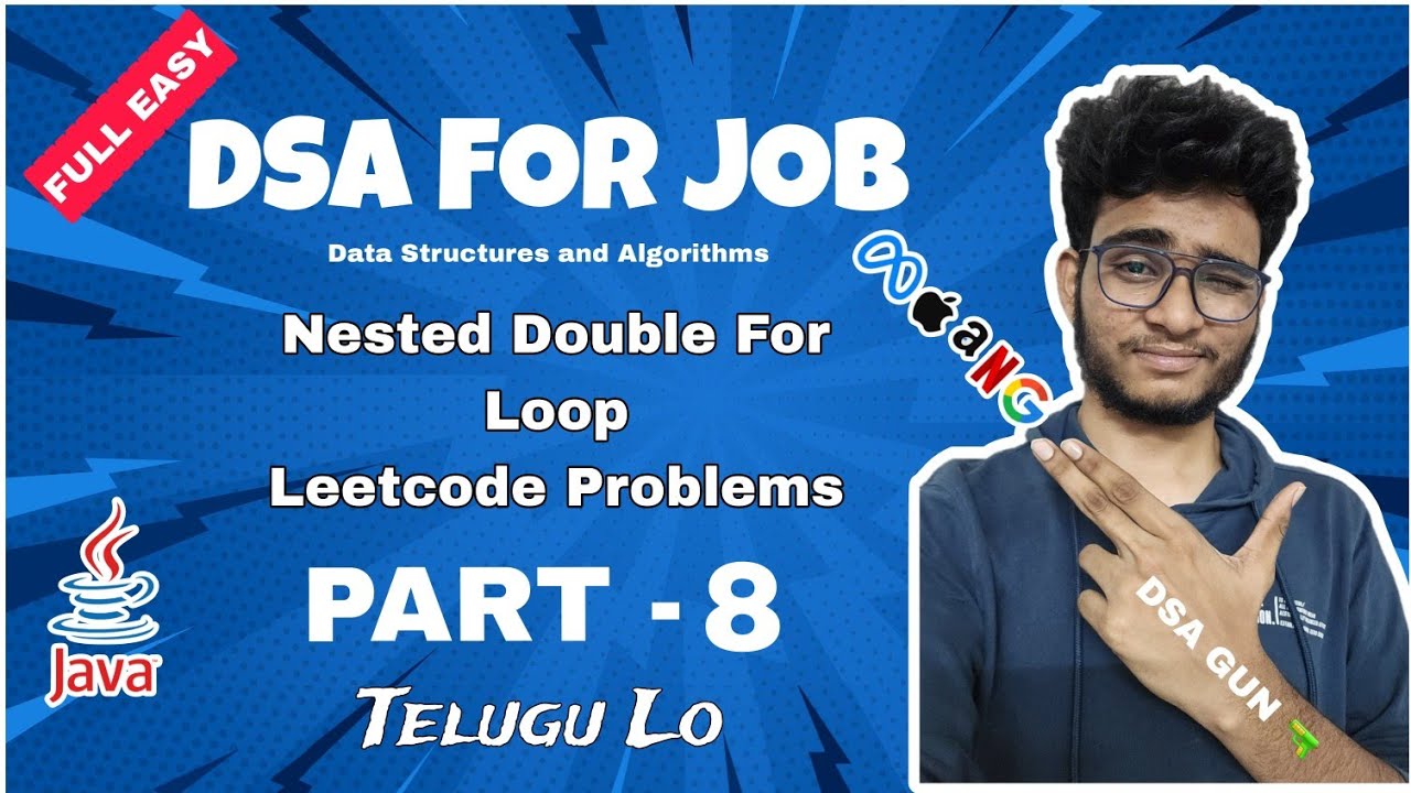 Nested Double For Loop | Java dsa course in Telugu | Part - 8 ...