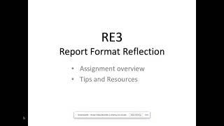 RE3: Report Format Reflection