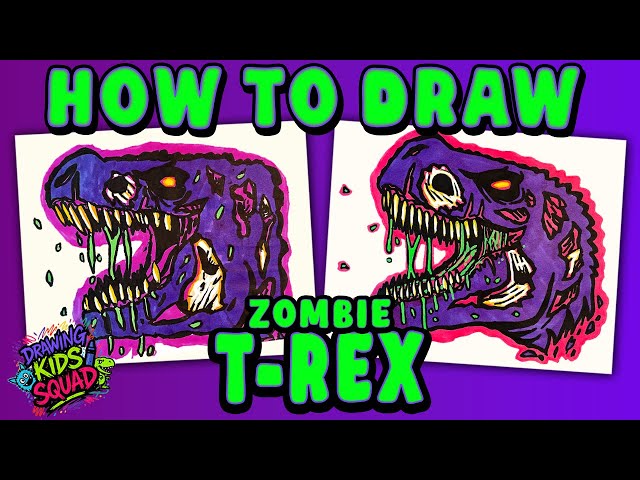 How To Draw A Zombie Dinosaur