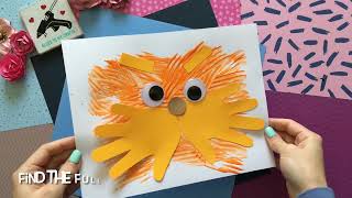 Fork Painted Lorax Craft Idea For Kids