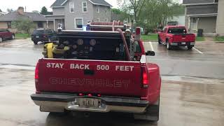 Postville Fire Dept. Mini-Pumper 541 Responding to Fire Alarm