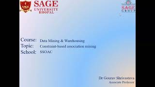 Constraints-based association mining