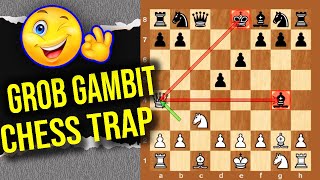 Grob Opening CHESS TRAP🔥🔥Grob Gambit Trap♟️