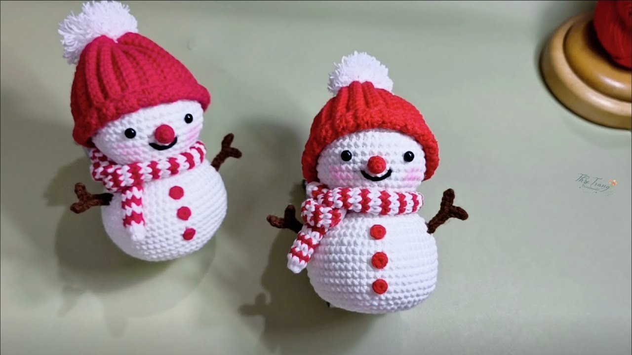 Crochet Snowman Tutorial☃️Crochet Christmas Ornaments ☃️