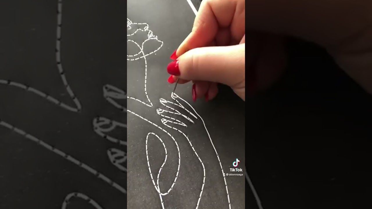 ✨Lineart Embroidery on canvas ✨ Woman TikTok Trend 