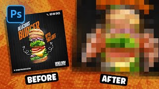 Fast Food Poster Graphic Design in Photoshop | Fix My Design Photoshop Tutorial Hindi/हिंदी