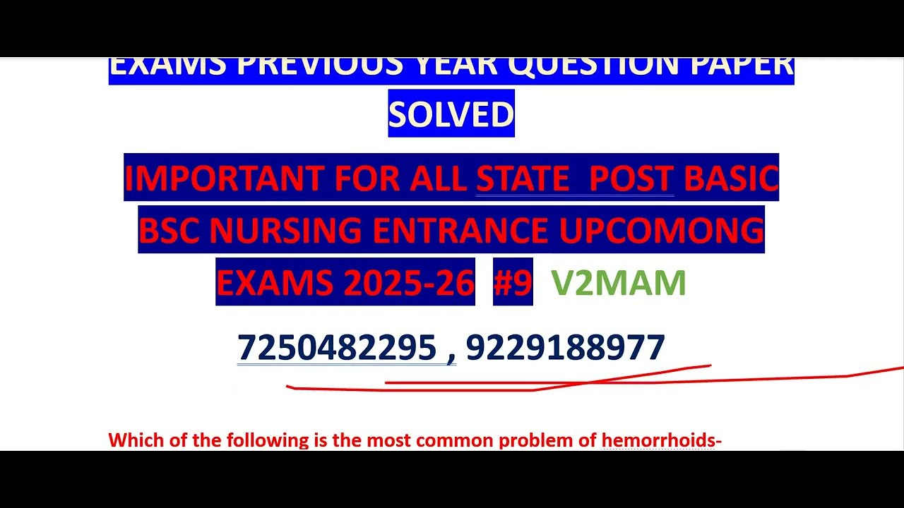 series 9 || post basic bsc nursing entrance exam preparation 2025 ...