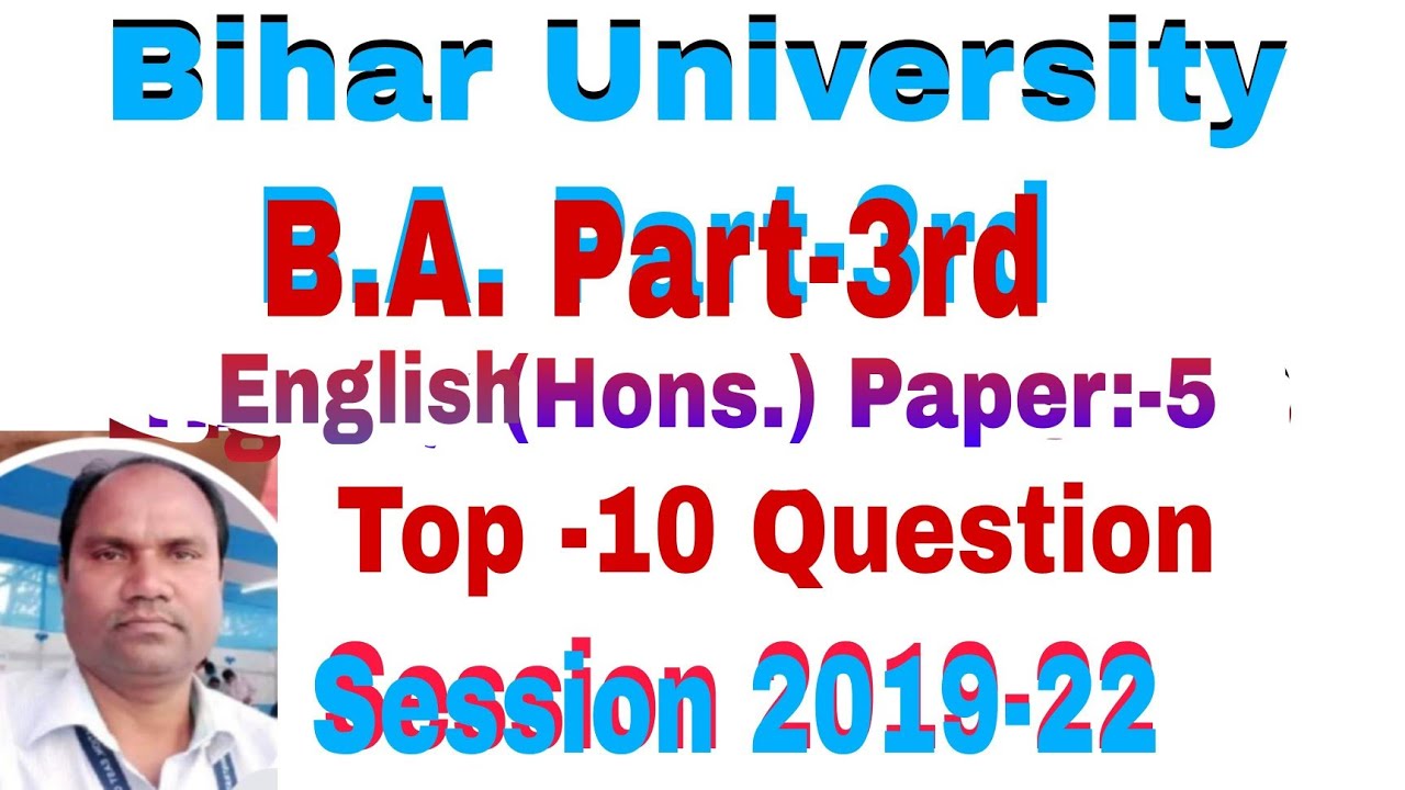 B A. Part 3English Honours paper 5English Honours paper 5 ka top