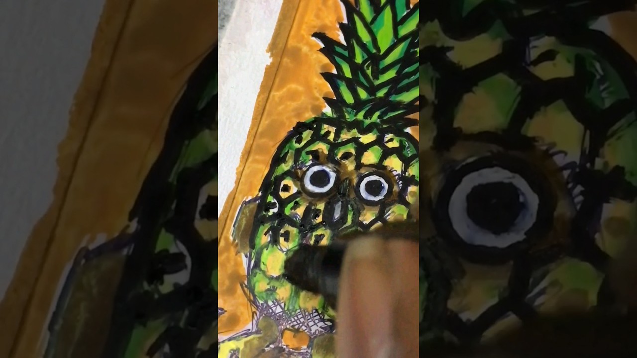 Drawing Pineapple Owl Meme BUT on a CARD With Posca Markers! 
