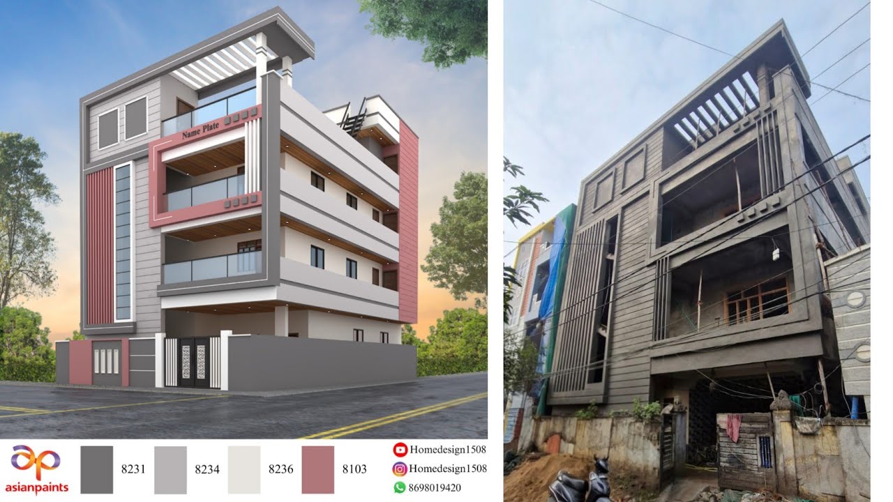 Asian paint house colour design with codes l house front colour photos with code detail l😍😍❤❤