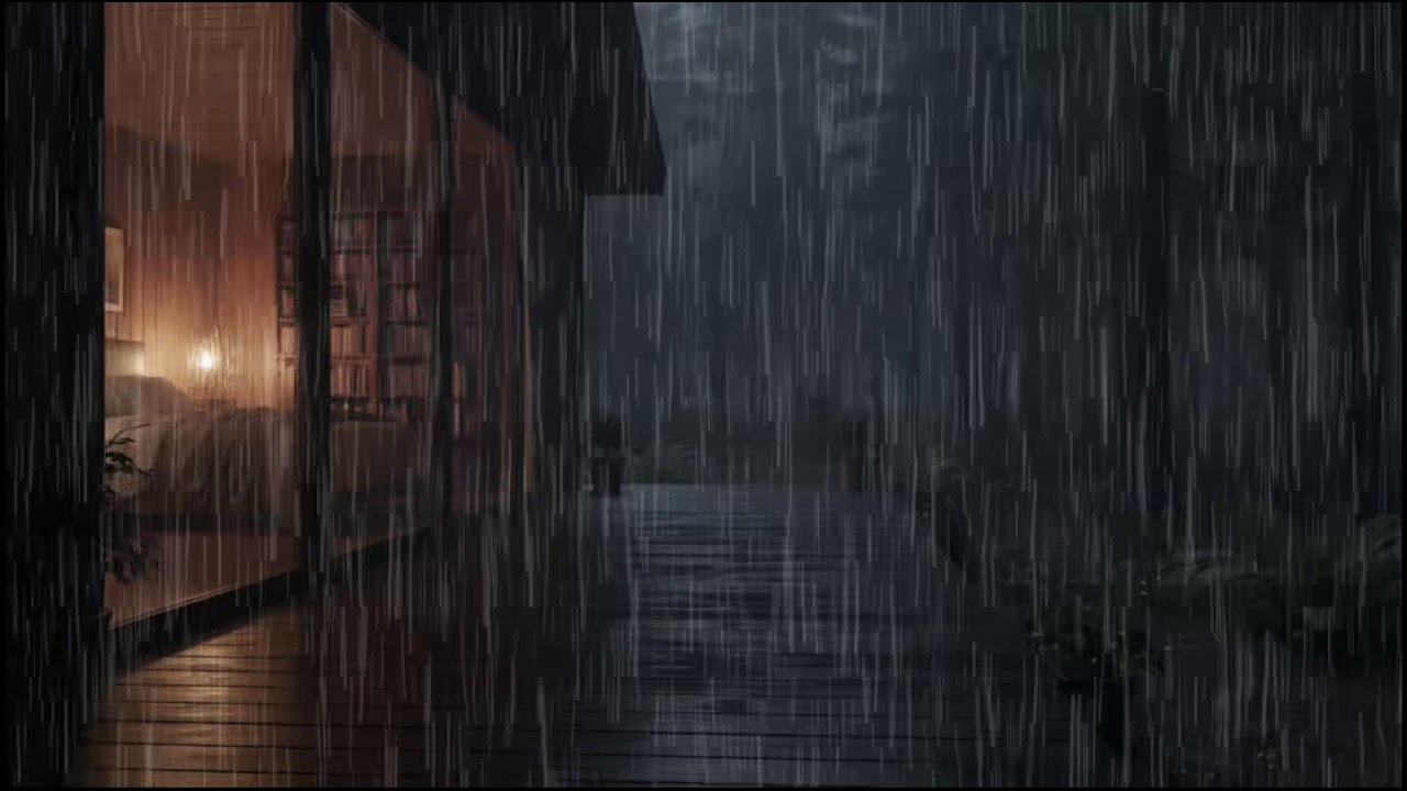 Rainy Night in a Forest Cabin 🌲 | Soft rain ambience with steady rain sounds for deep relaxation