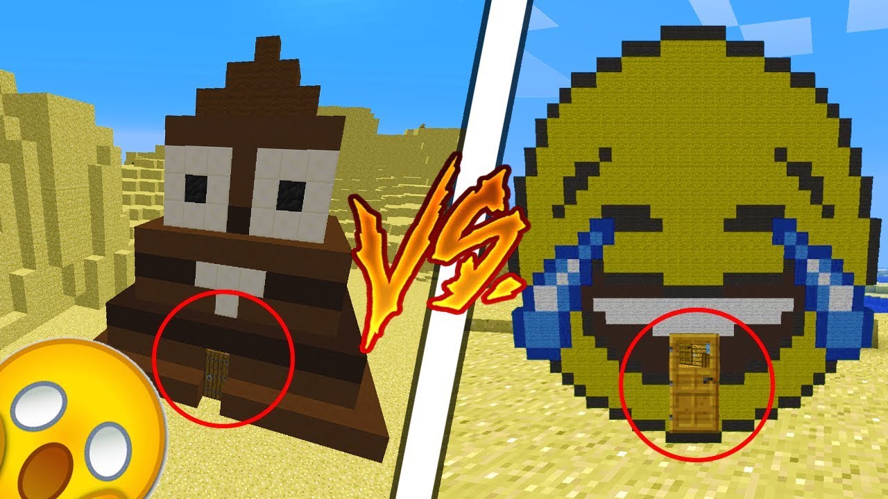 CASA 💩 EMOJI CACA VS CASA 😝 EMOJI RISA - MINECRAFT - YouTube