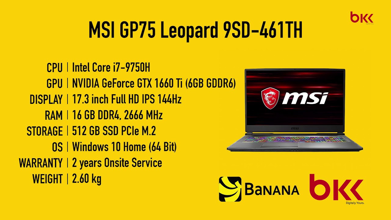 รีวิว MSI GP75 9SD 461TH