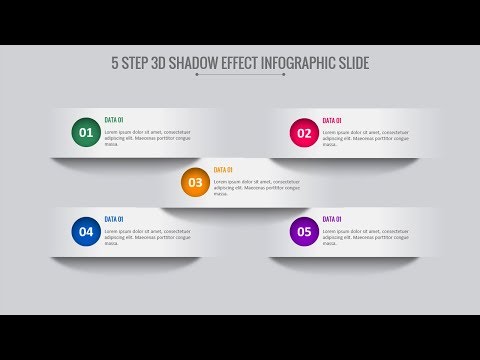 5 Step 3D shadow effect infographic presentation in PowerPoint