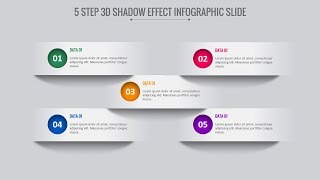 5 Step 3D shadow effect infographic presentation in PowerPoint