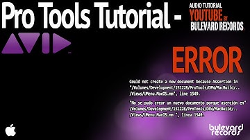 Pro Tools 11 Error "Could not create new document because..."