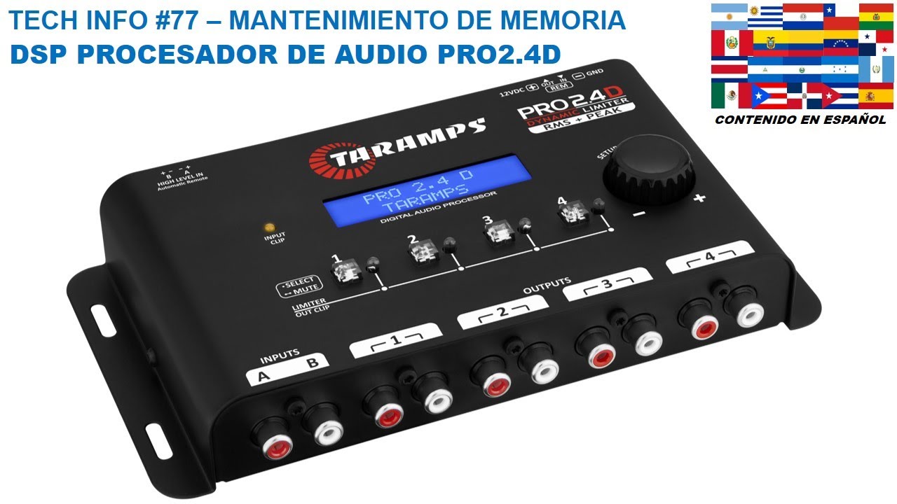 TECH INFO #77 - TARAMPS PRO2.4D DSP DIGITAL AUDIO PROCESSOR