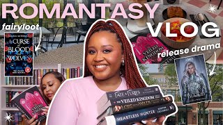 fantasy romance reading vlog🧚🏾‍♀️✨| new releases, author drama, fairyloot romantasy box