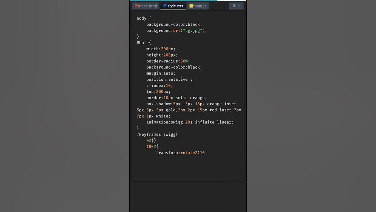 BLACK HOLE | HTML CSS - YouTube
