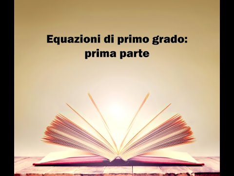 Equazioni di primo