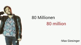 80 Millionen, Max Giesinger - Learn German With Music, English Lyrcis