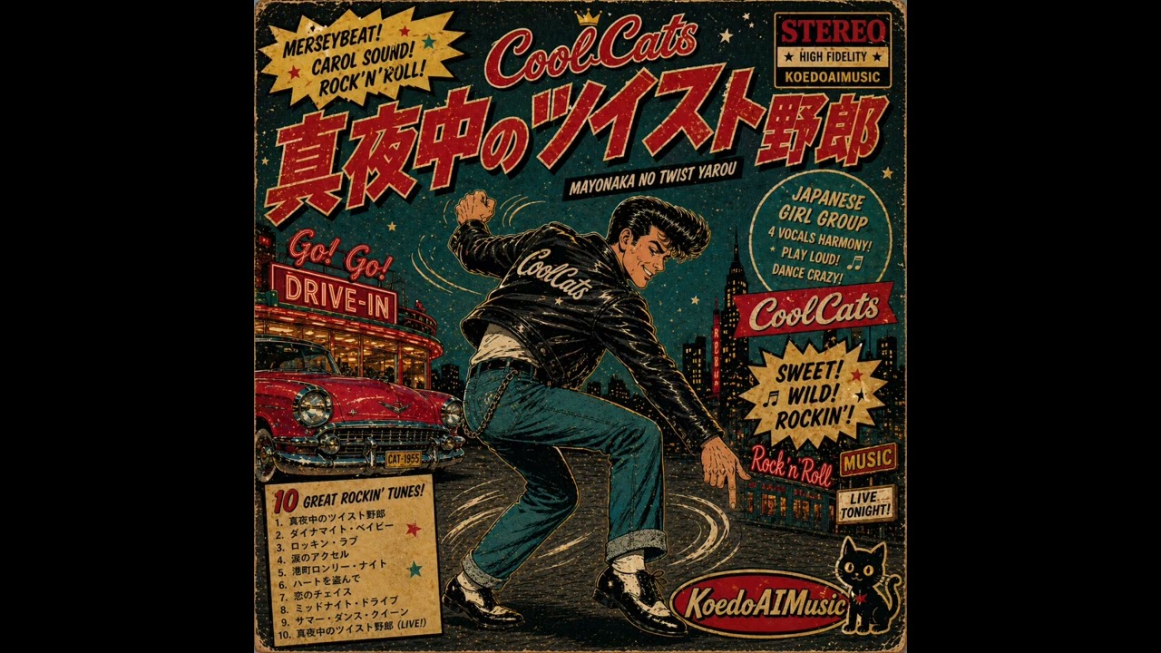 よってらっい！見てらっしゃい！スーパー激レアトルネード⁉️ 真夜中のツイスト野郎（Koedo Retro AIMusicオリジナルソング） - YouTube