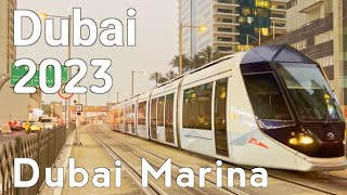 Dubai Marina Evening Walking Tour 4K | United Arab Emirates 🇦🇪