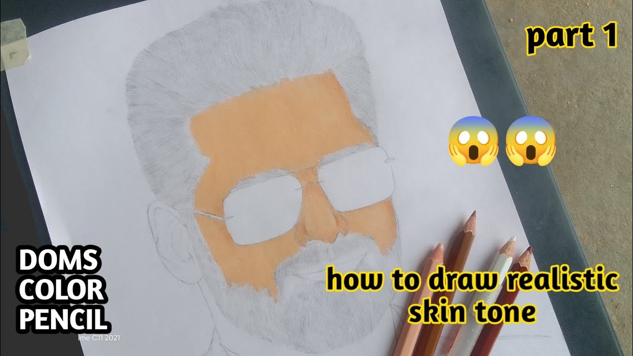 how to draw realistic skin tone with color pencil |realistic skin tone ...