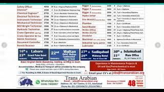 trans arabian jobs for saudia arabia in company of icms