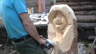 ⁣ежик скульптура из дерева-бензопилой