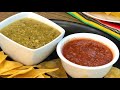 Salsa Verde de tomatillo Asada Salsa Roja Asada  🇲🇽 recetas de Salsas Mexicanas