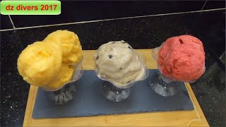 Recette glace maison aux fruits sorbet وصفة مثلجات الصوربي بالفواكه أيس كريم الفراولة الخوخ و الموز